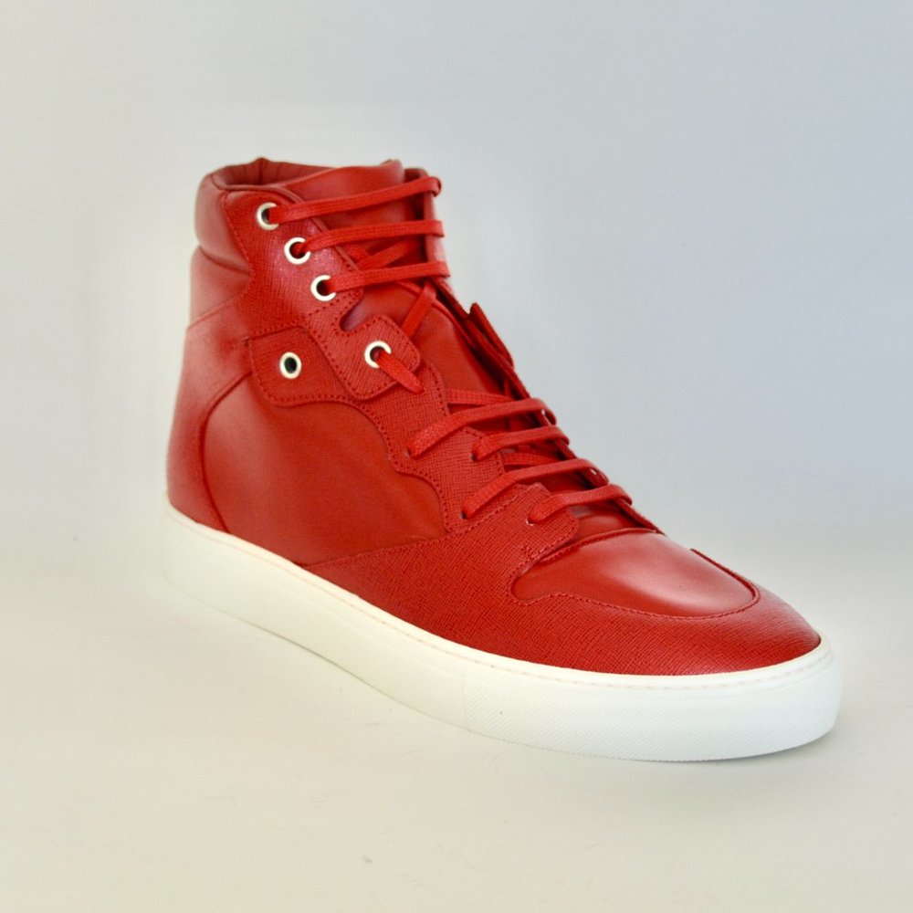 NWT AUTHENTIC BALENCIAGA MENS HITOP LEATHER SNEAKERS US 12 EU 45 - Picture 6 of 10